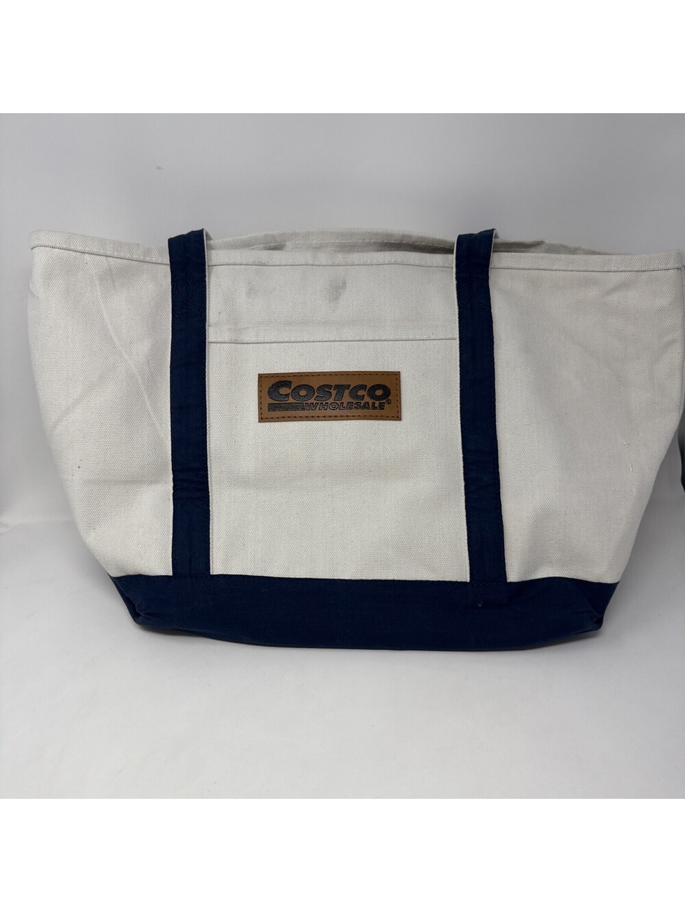 Costco Canvas Boat Tote Bag Navy Blue Heavy Duty